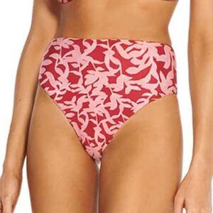 VIX Paula Hermanny Women's Red Floral Print Bela Hot Pant Bottoms Size Small